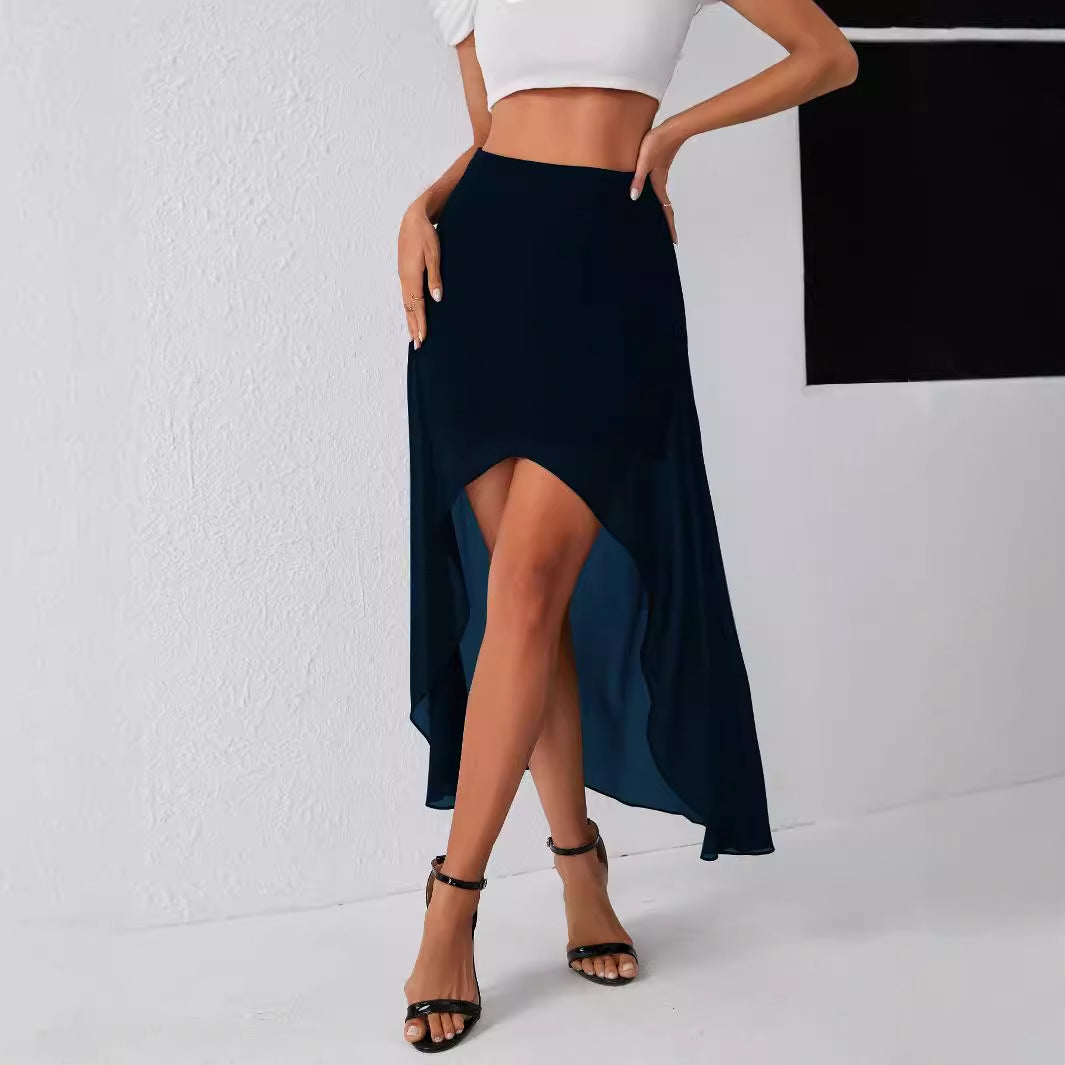 Damen Maxi-Rock mit asymmetrischem Saum Sovae