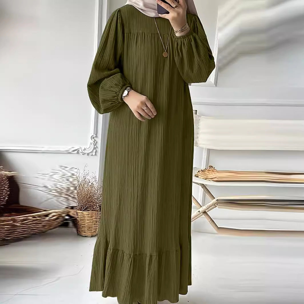 Damen Maxikleid mit waagerechtem Faltenwurf Sovae