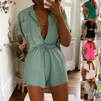 Damen modischer Kurzoverall mit Gürtel Sovae