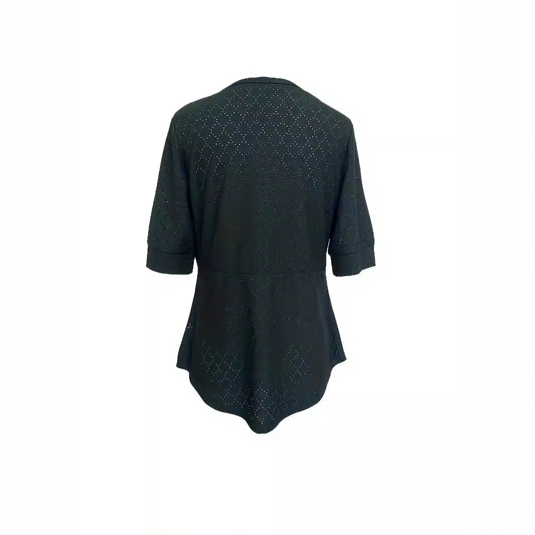 Damen Modische Kurzarm-Cardigan mit offenem Schnitt Sovae
