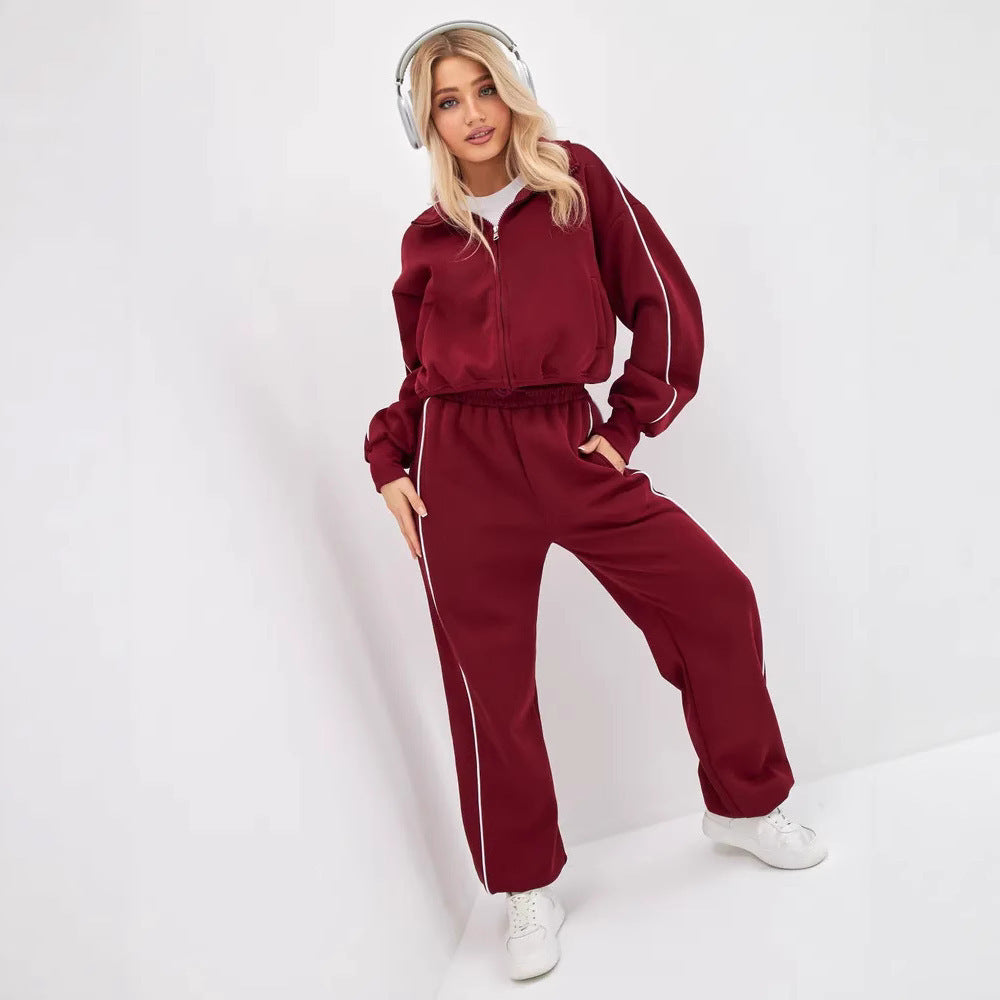 Damen Hochwertiger Sport-Loungewear-Anzug mit Stehkragen Sovae