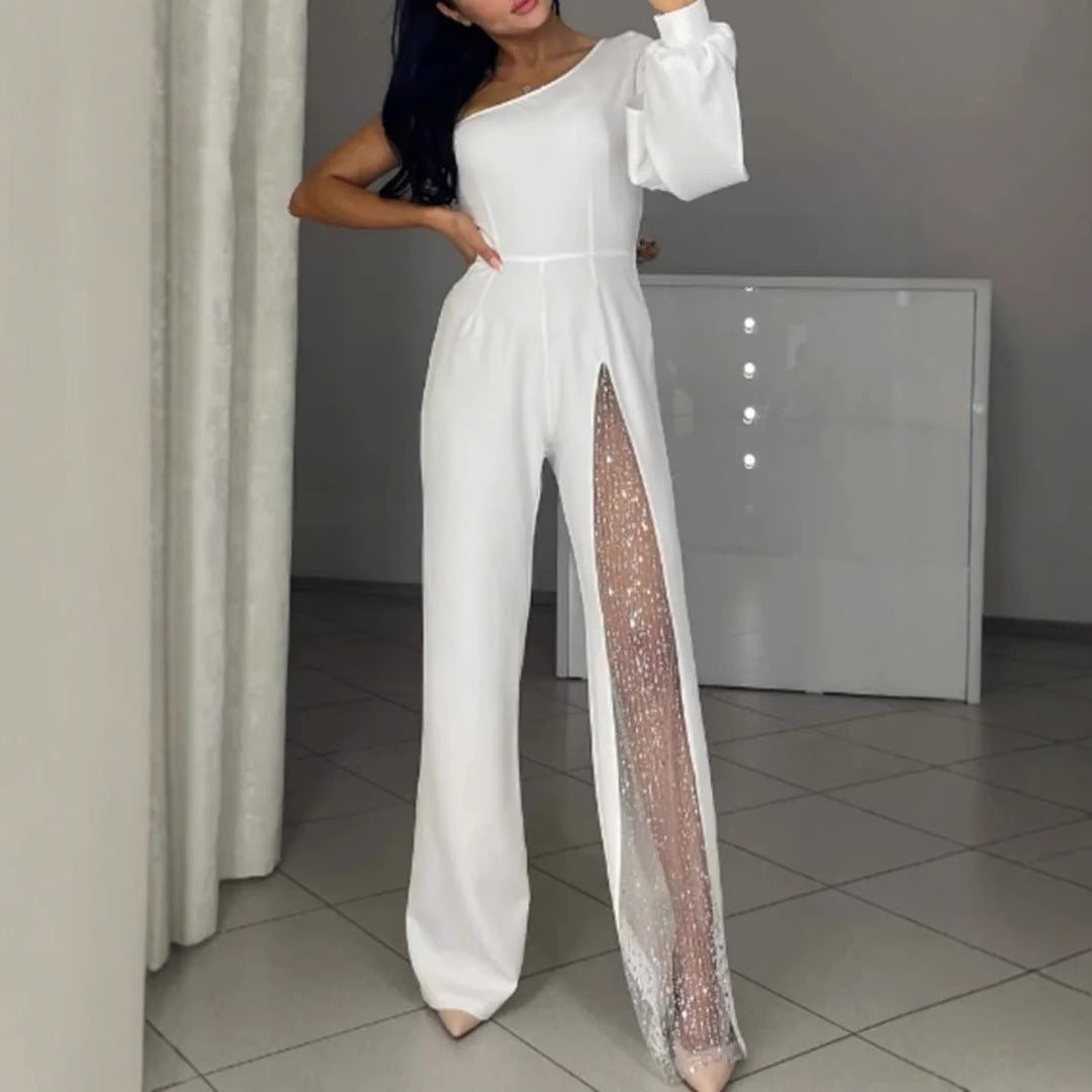 Damen Eleganter Jumpsuit mit funkelnden Elementen Sovae