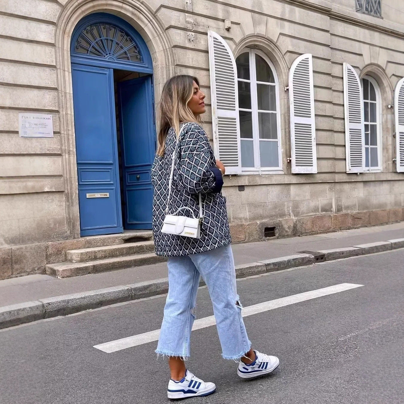 Damen lässige gestreifte Jacke mit elegantem Muster Sovae