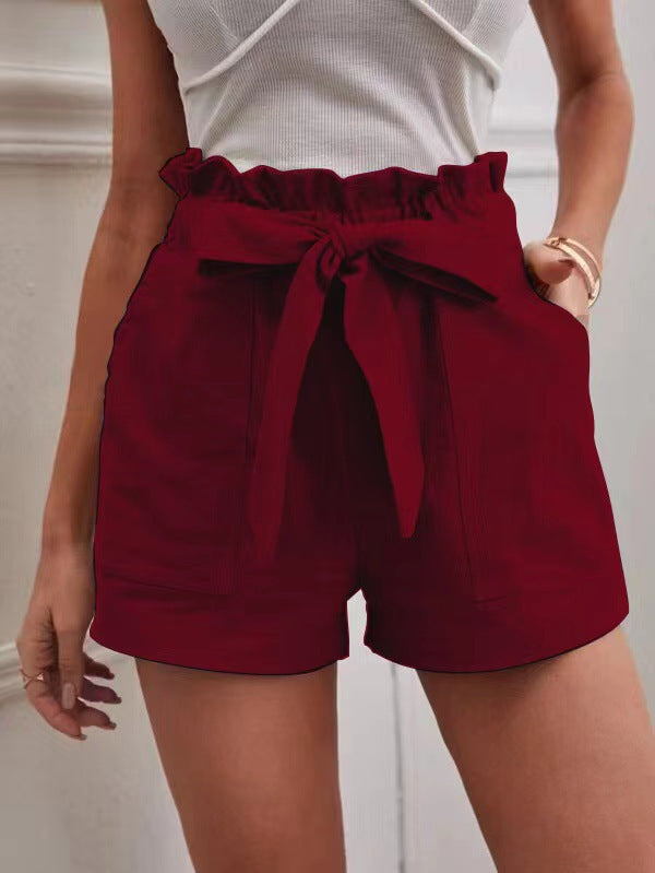 Damen Tailored Shorts mit Krawatte und praktischen Taschen Sovae