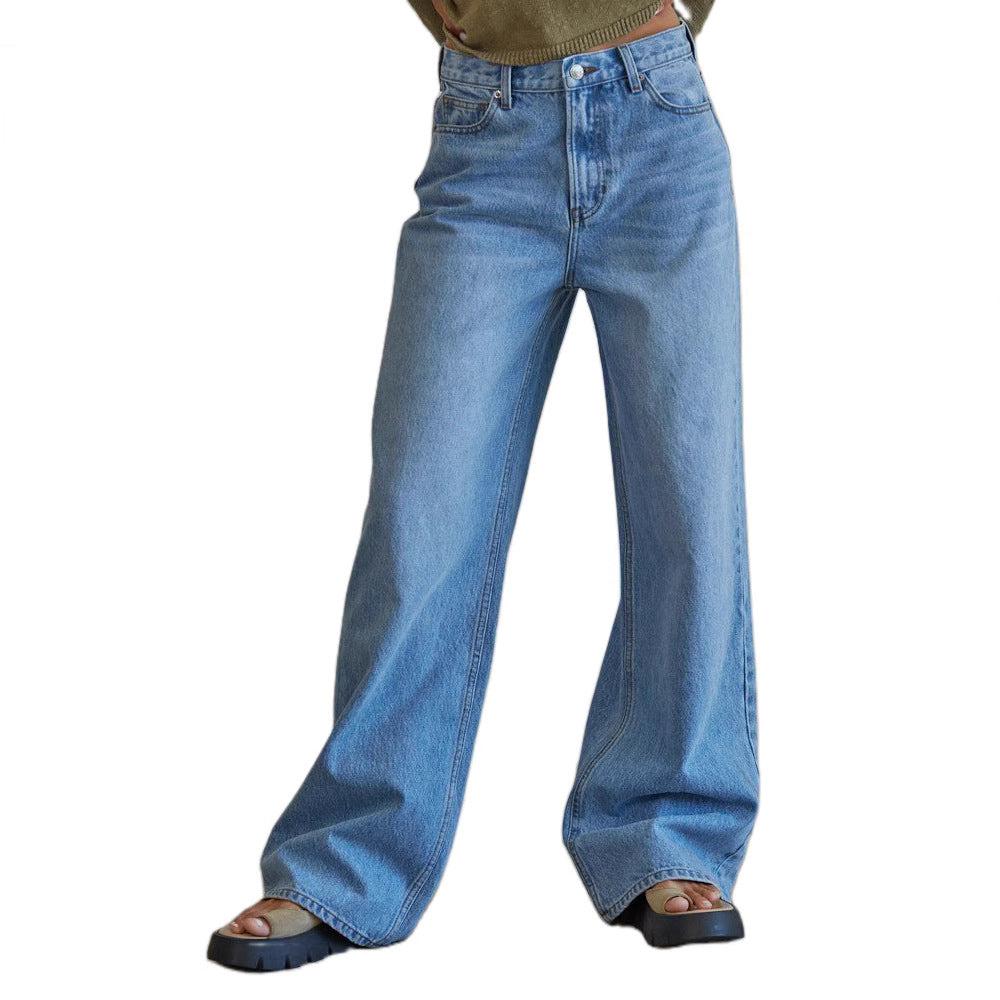 Damen Weit geschnittene Jeans mit hohem Komfort und modernen Details Sovae