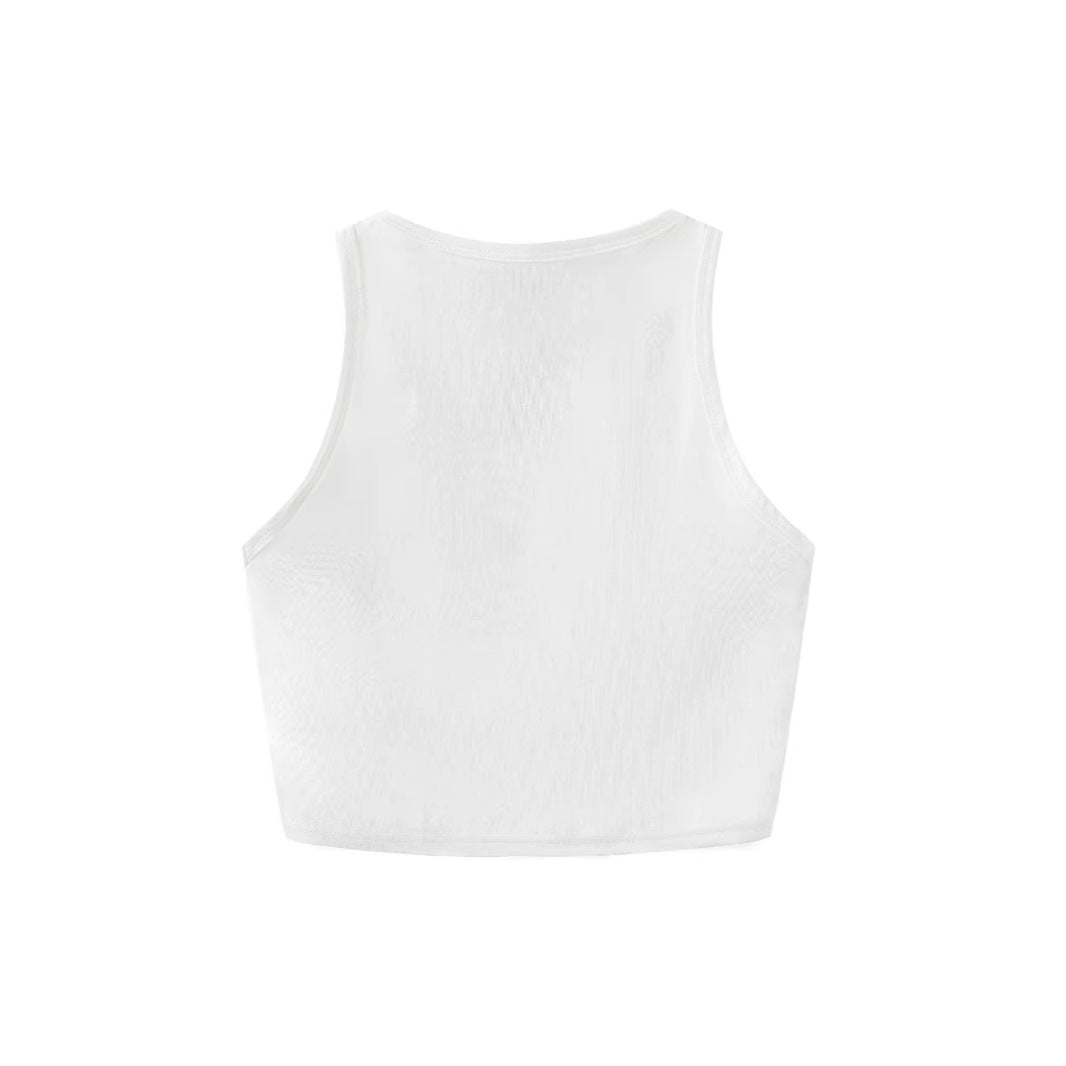 Damen Sportliches Crop-Top mit auffälligem Liebe-Druck Sovae