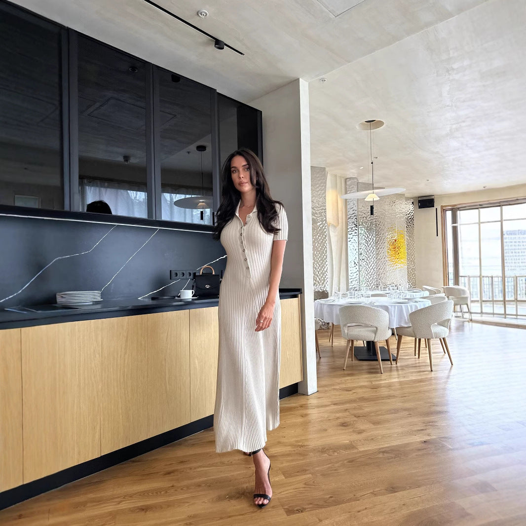 Damen Midi-Kleid mit feiner Rippstruktur Sovae