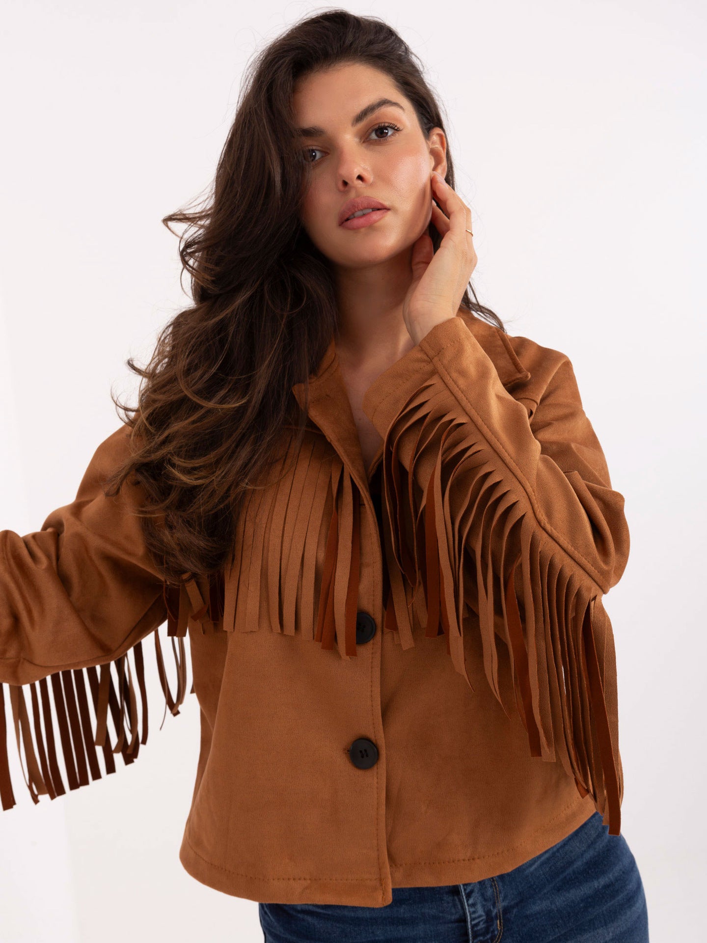 Damen Fransenjacke Sovae