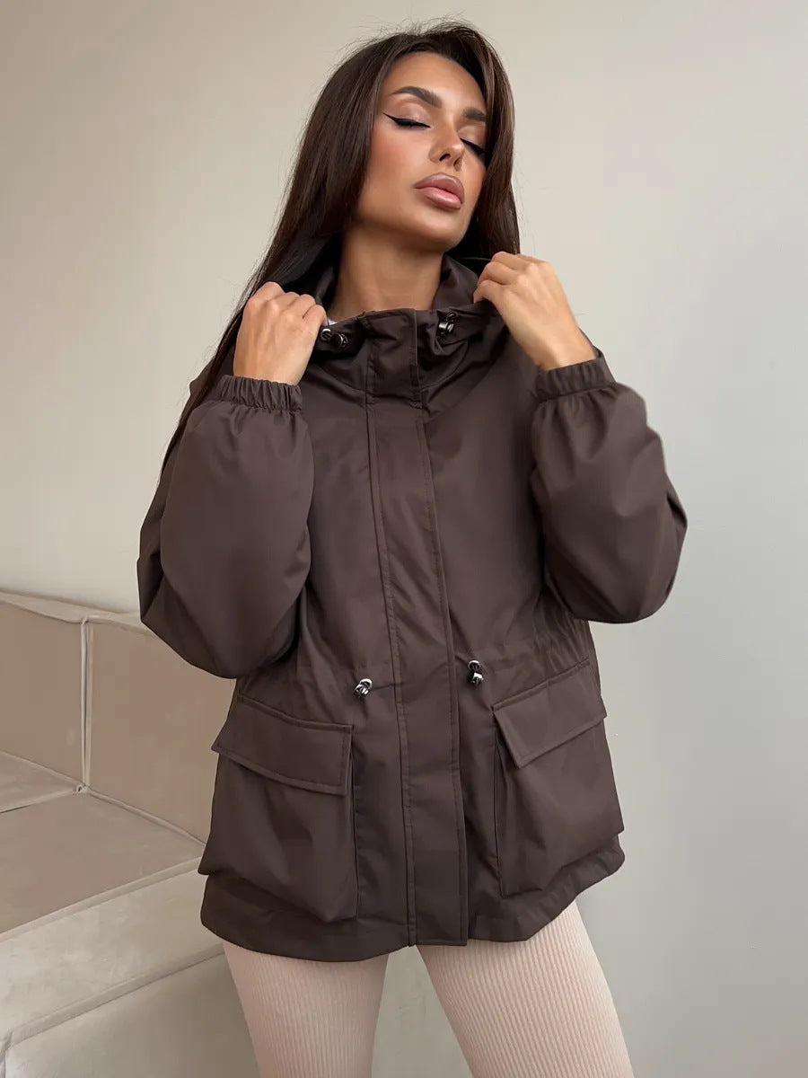 Damen funktionale Windjacke mit Kapuze Sovae