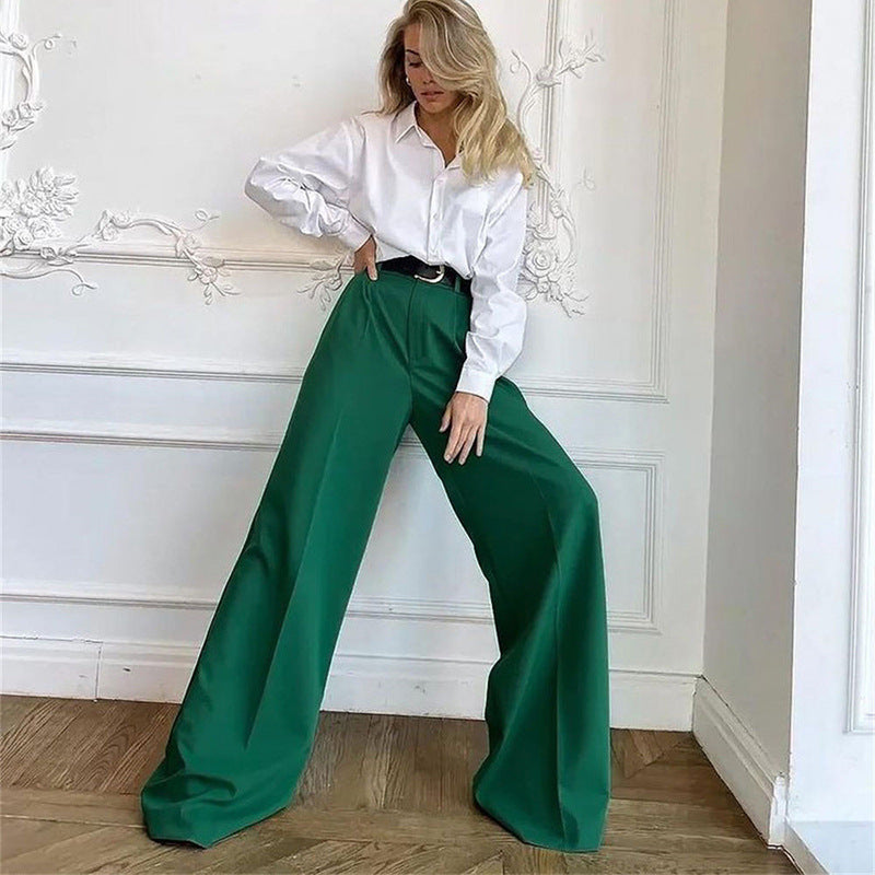 Damen Weite Palazzo-Hose mit eleganter Taillierung und modischem Schnitt Sovae