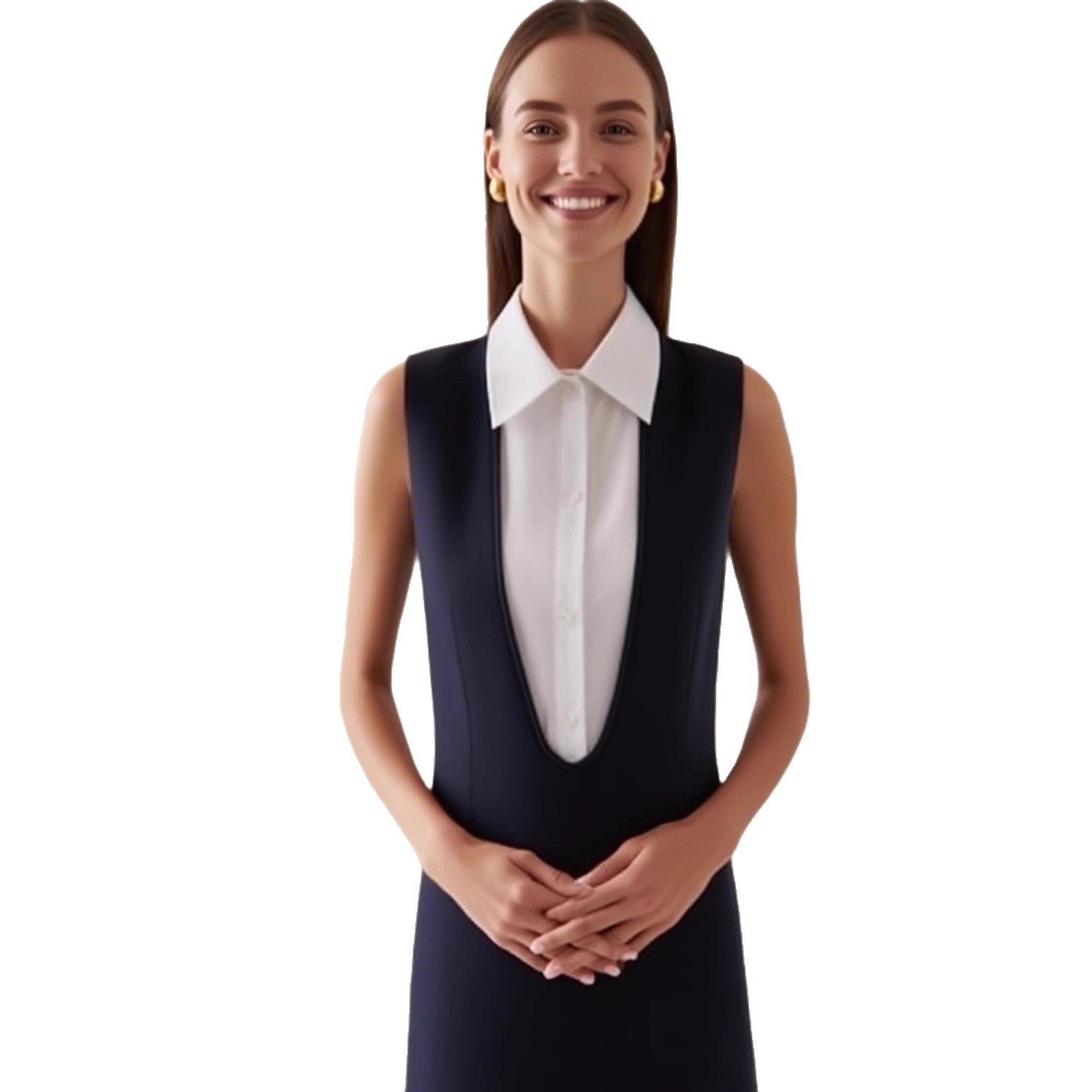 Damen Longsleeve Kleid Sovae