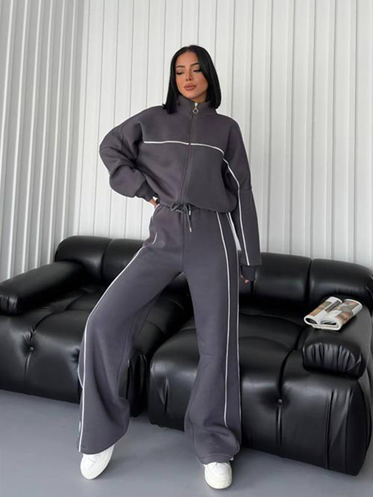 Damen Sportliches Wohlfühl-Set mit hohem Kragen und weitem Schnitt Sovae