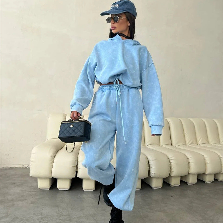 Damen modisches und lässiges Hoodie-Set mit lockerer Passform Sovae