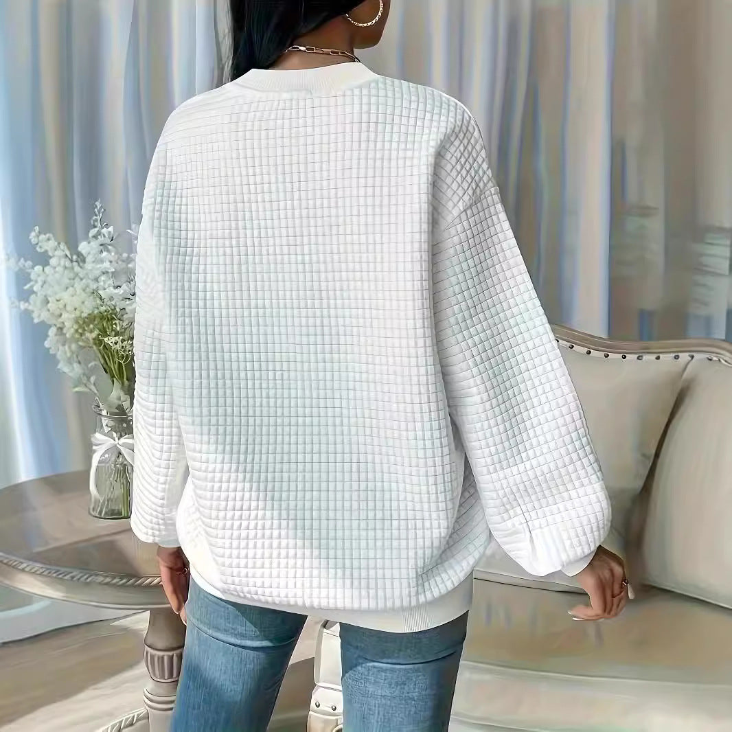 Damen Casual Oversized Pullover mit strukturiertem Design Sovae
