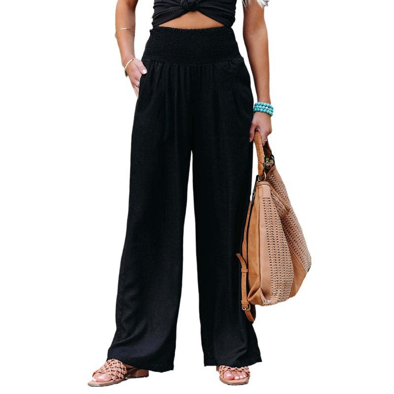Damen Weitgeschnittene Relax-Hose mit elastischem Bund Sovae