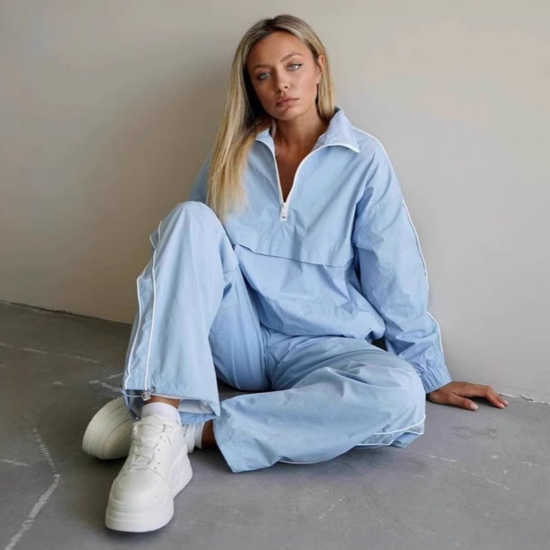 Damen sportliche Jacke mit hoch geschlossenem Kragen und Reißverschluss Sovae