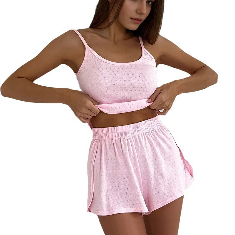 Damen sportliches Set mit atmungsaktivem Top und Shorts Sovae