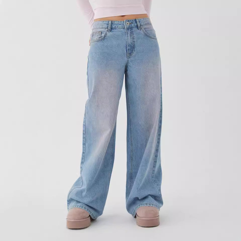 Damen Vintage Weit geschnittene Jeans Sovae