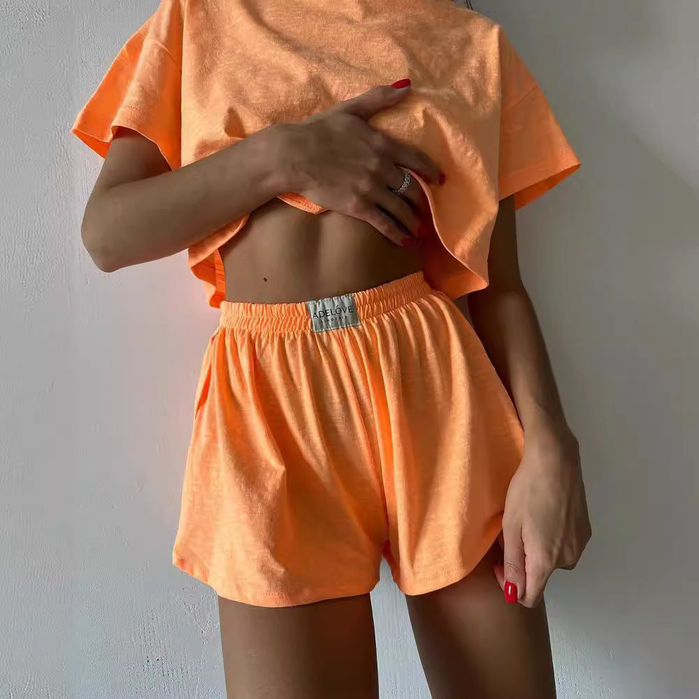 Damen lässige Sportshorts mit elastischem Bund und seitlichen Schlitzen Sovae