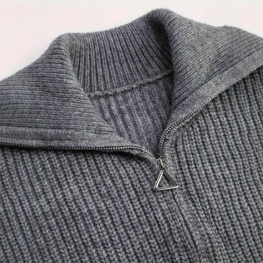 Damen weicher Strickpullover mit Stehkragen Sovae