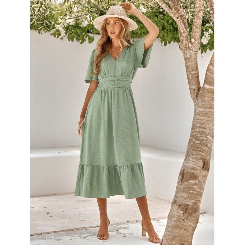 Damen Midi-Jeanskleid Sovae