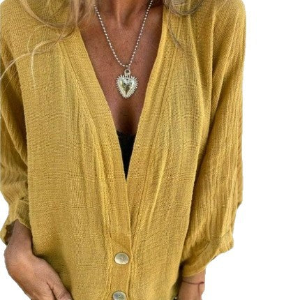 Damen lässige Oversized-Strickjacke mit Knopfdetails Sovae