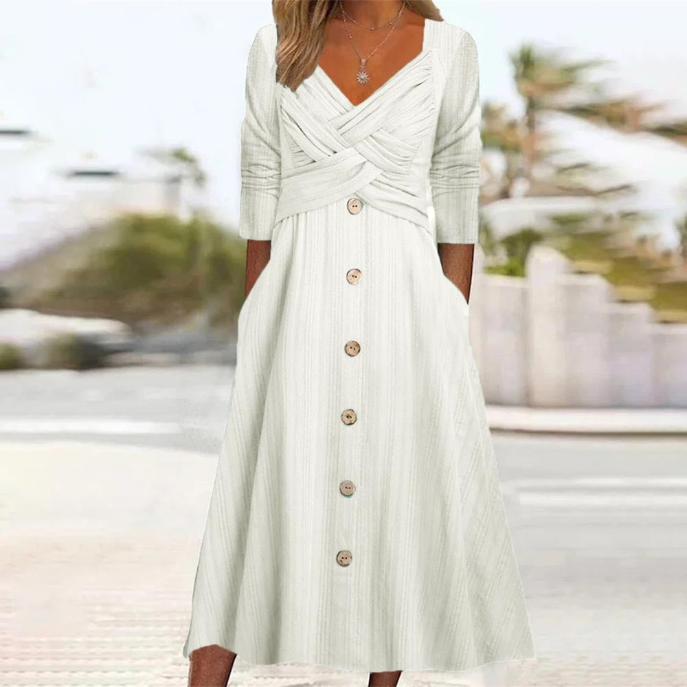 Damen Midikleid mit schmeichelndem Wickeloberteil Sovae