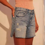 Damen Destroyed Denim Shorts Sovae