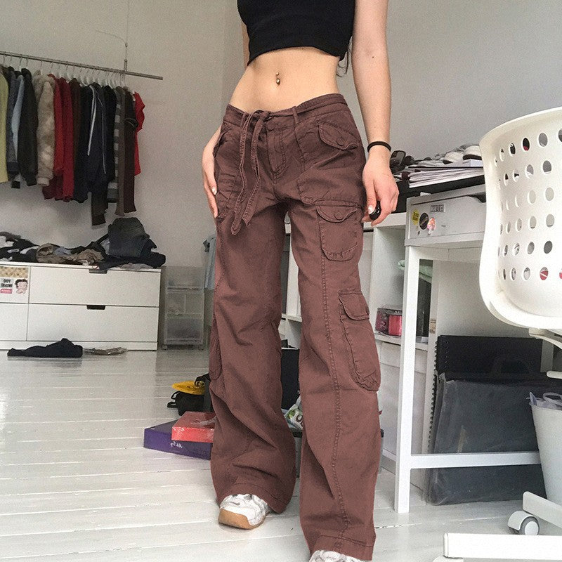 Damen Cargo-Hose mit weitem Bein und praktischen Taschen Sovae