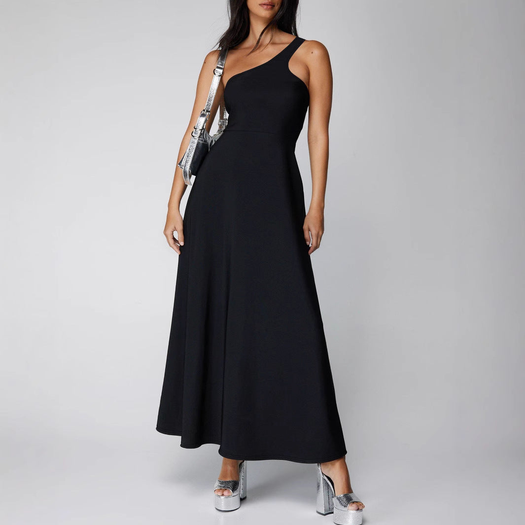 Damen Maxi-Kleid mit asymmetrischem Ausschnitt von Sovae