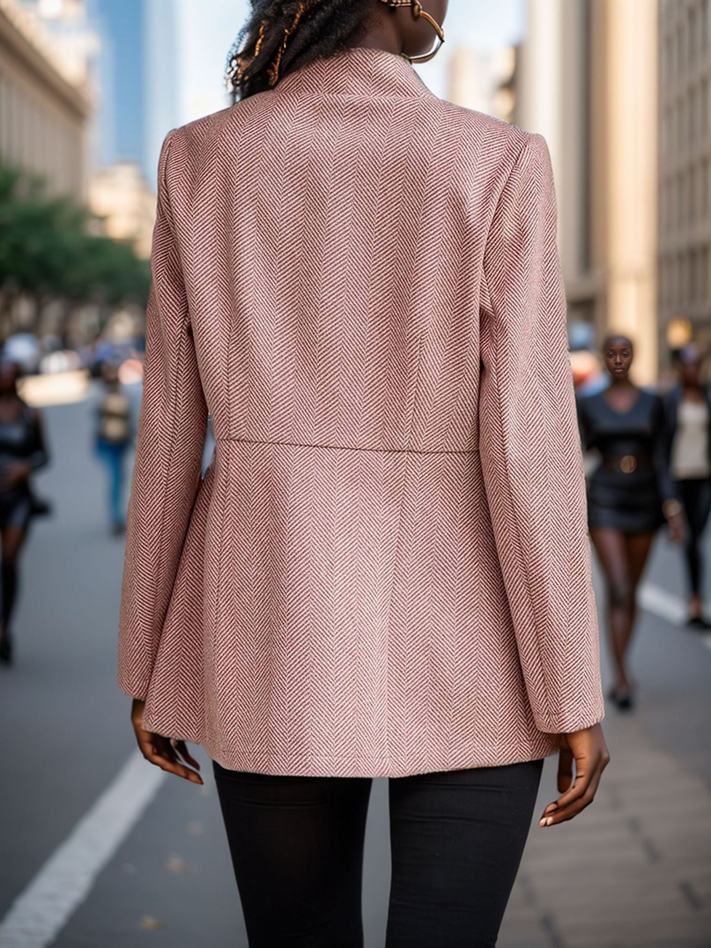 Damen Eleganter Blazer mit strukturiertem Herringbone-Muster Sovae