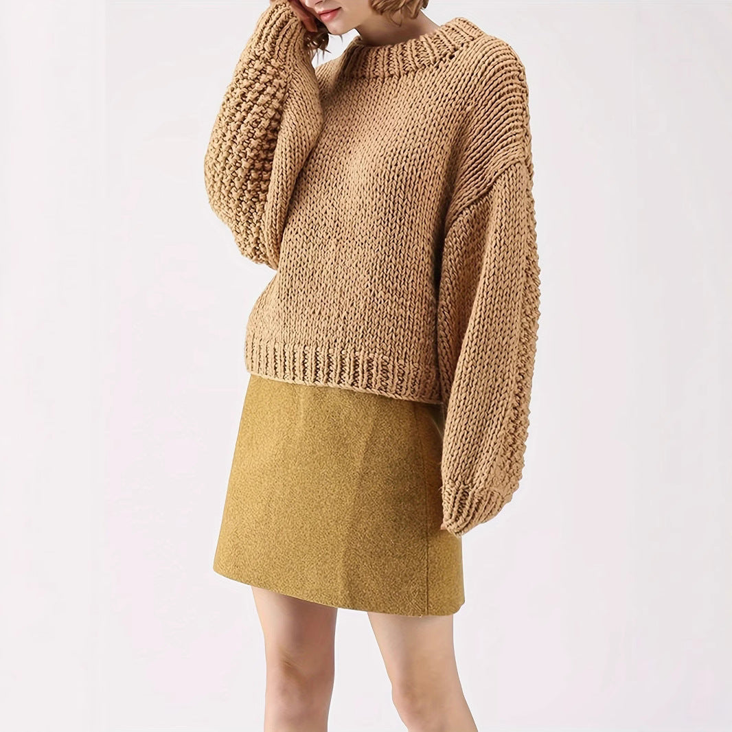 Damen Grobstrickpullover Sovae