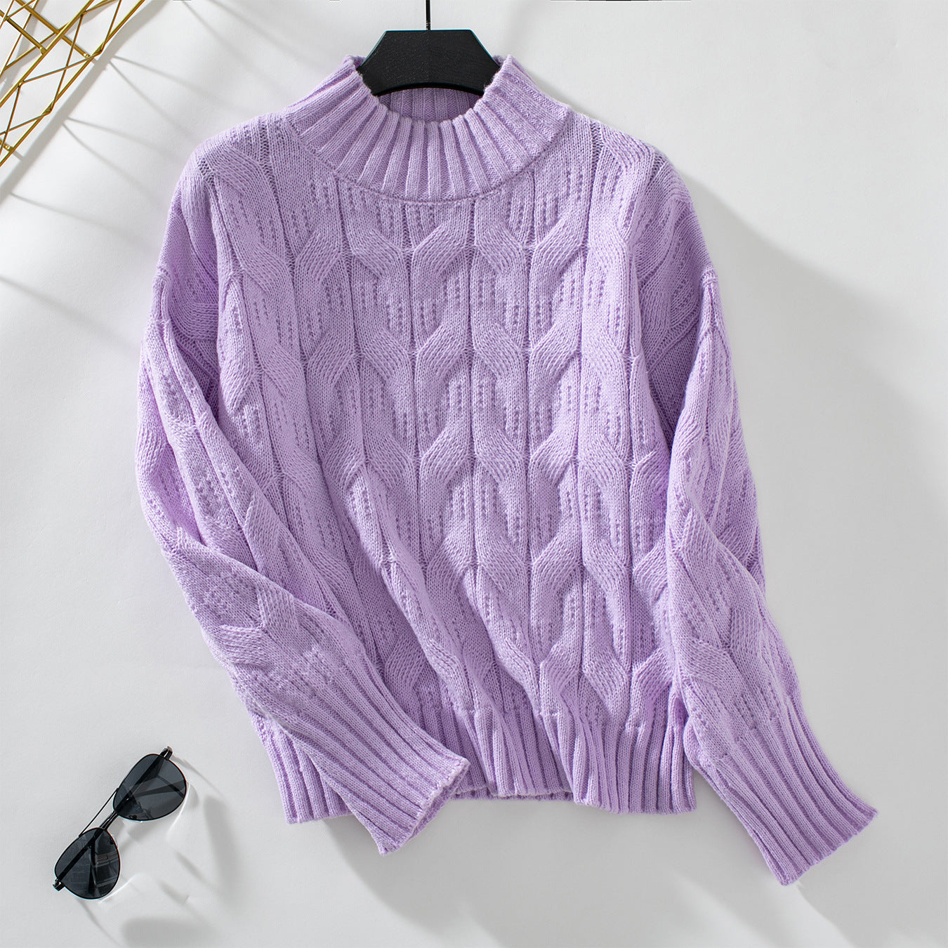 Damen Grobstrick Pullover Sovae