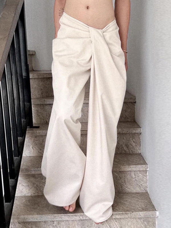 Damen Elegante Weite Hose mit innovativem Wickeldesign Sovae