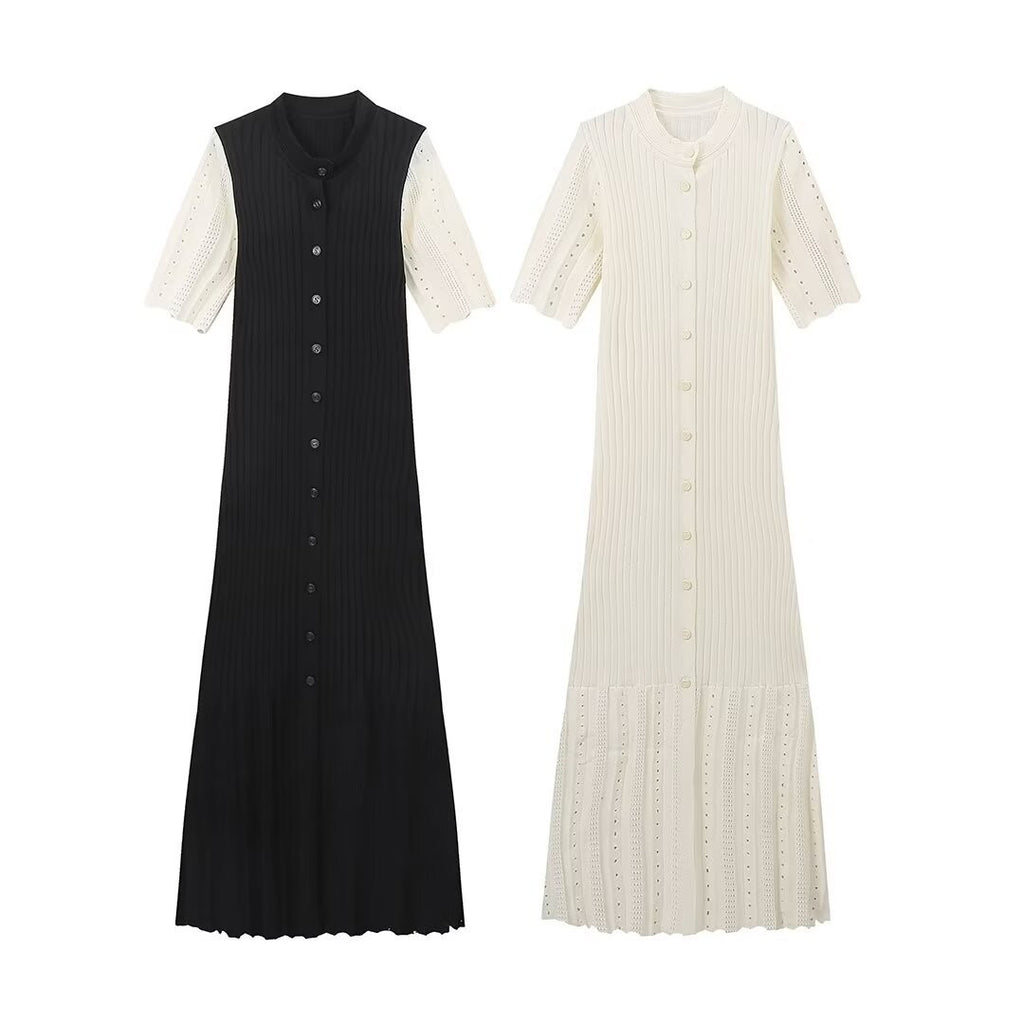Damen Maxikleid mit modernem Rüschendesign und elegantem V-Ausschnitt Sovae