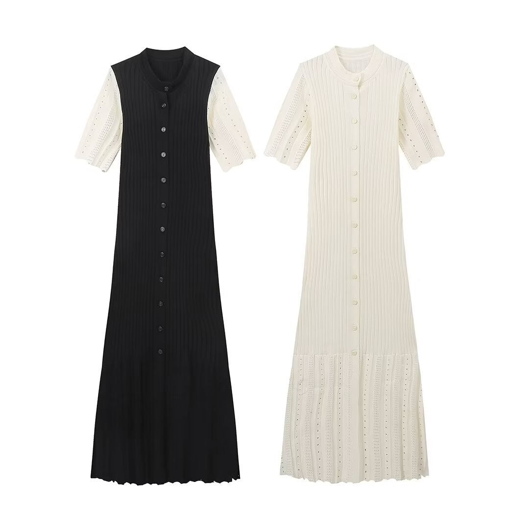 Damen Maxikleid mit modernem Rüschendesign und elegantem V-Ausschnitt Sovae