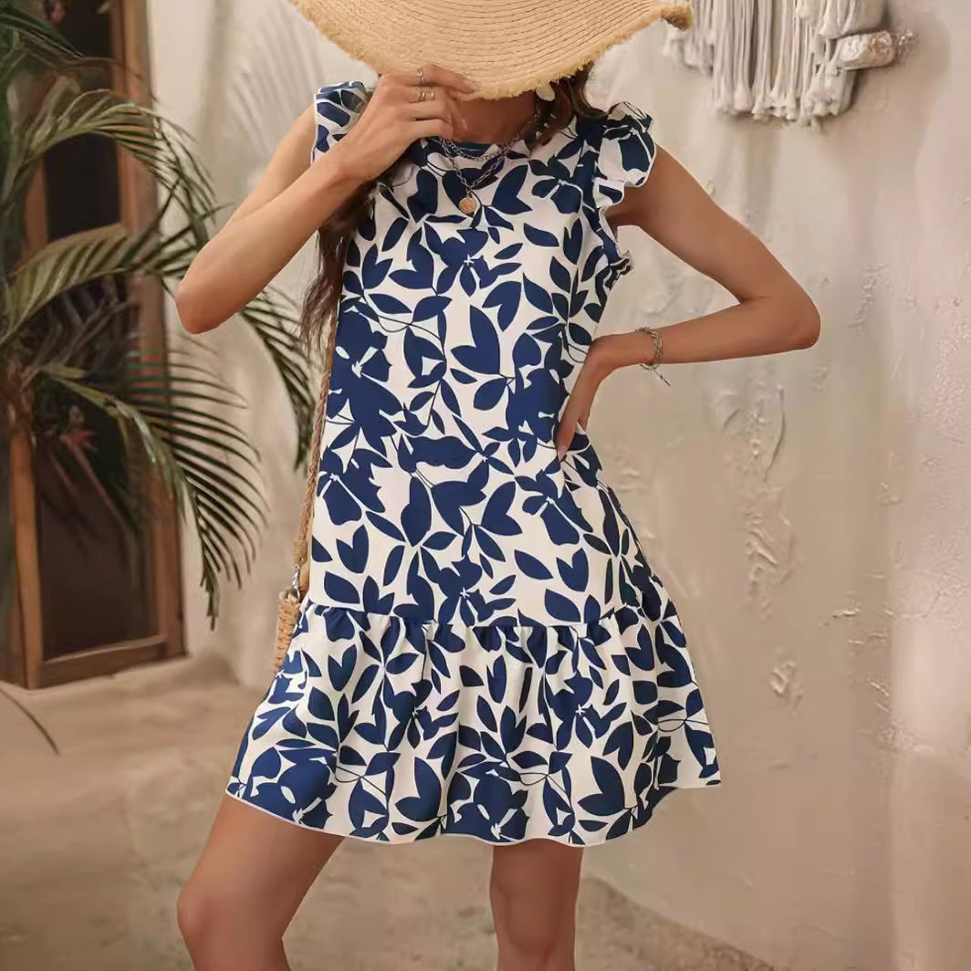 Damen Sommerliches Mini-Kleid mit Rüschendetails Sovae