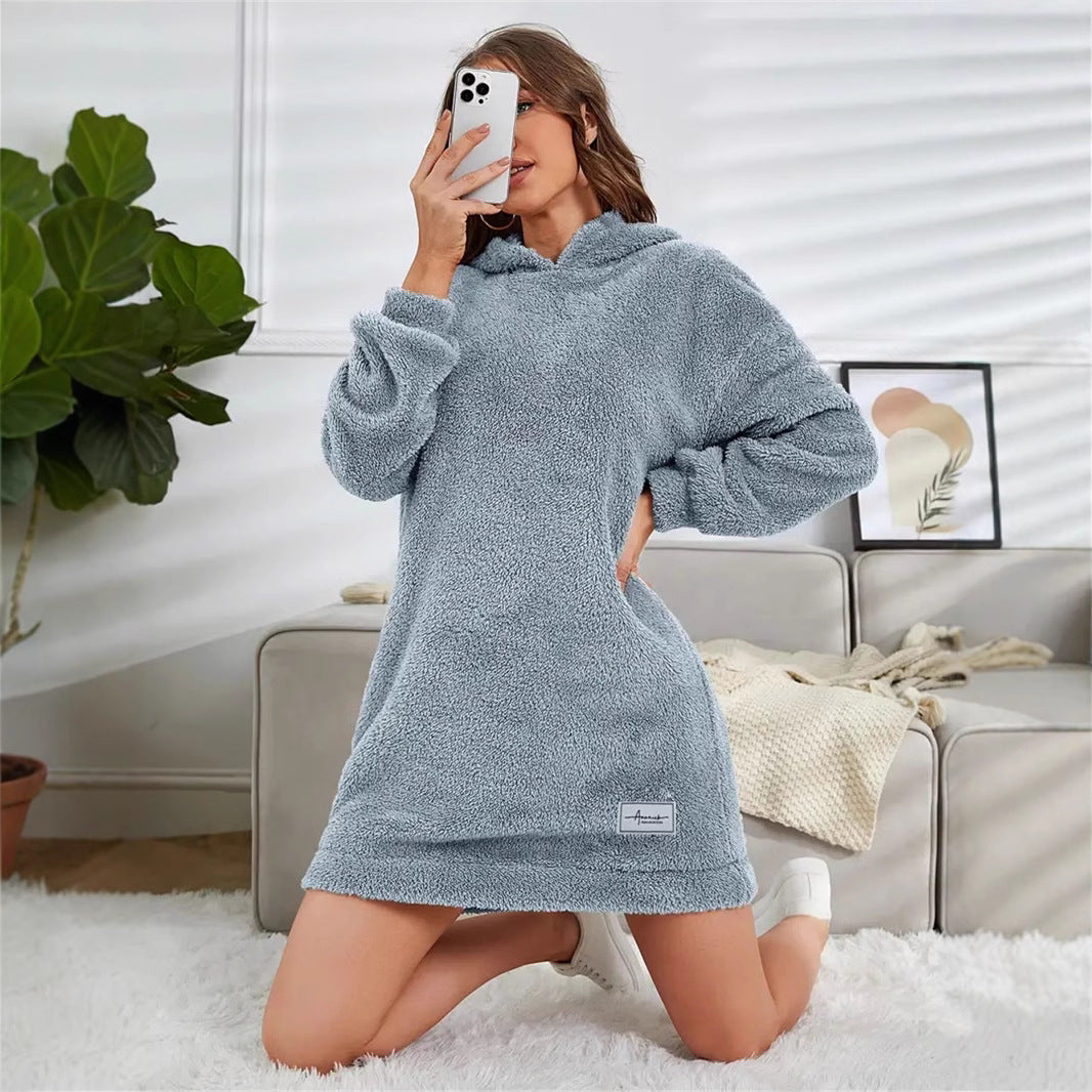 Damen Kuscheliges Hoodie-Kleid Sovae