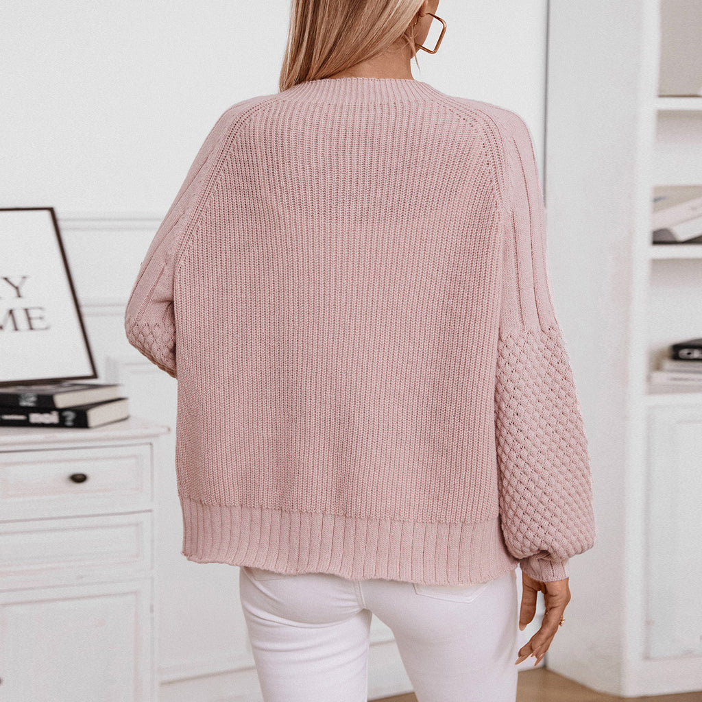 Damen Strickjacke mit strukturierten Ärmeln und Holzknopfdetails Sovae