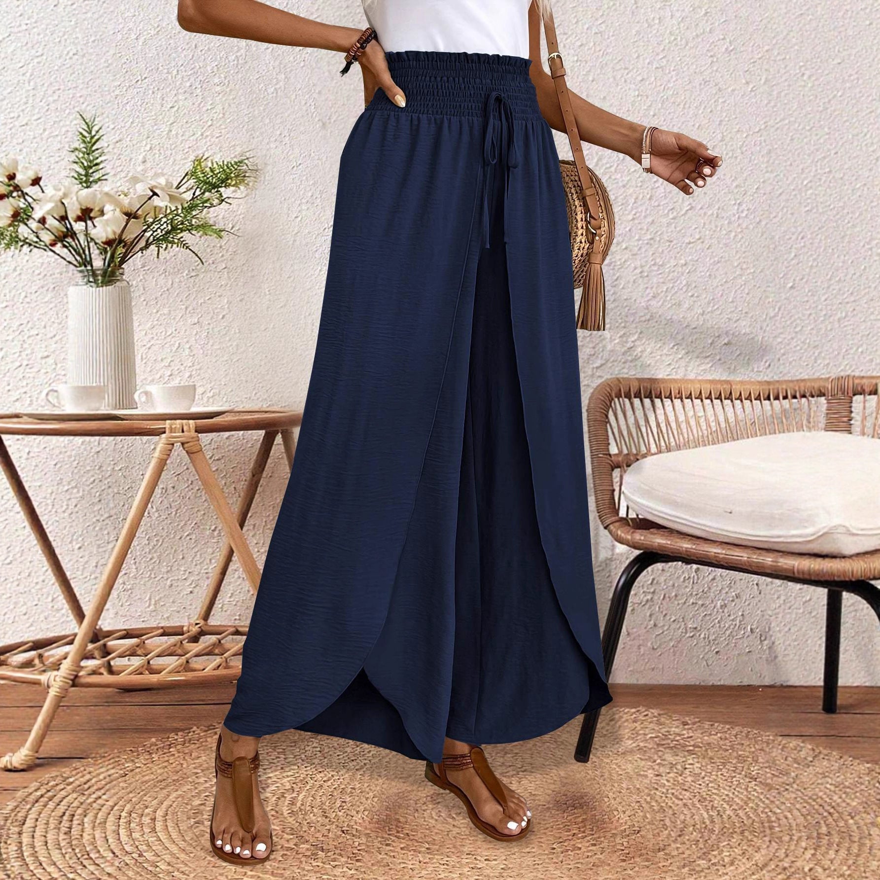 Damen Übergroße Plissierte Hose Sovae