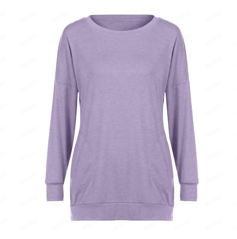 Damen Lässiger Pullover mit Taschen Sovae