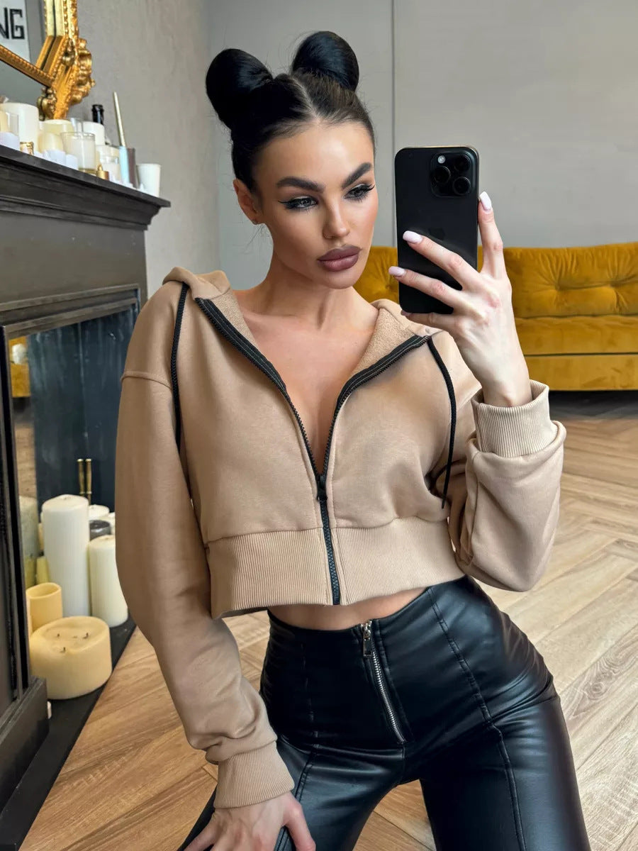 Damen modischer Cropped Hoodie Sovae