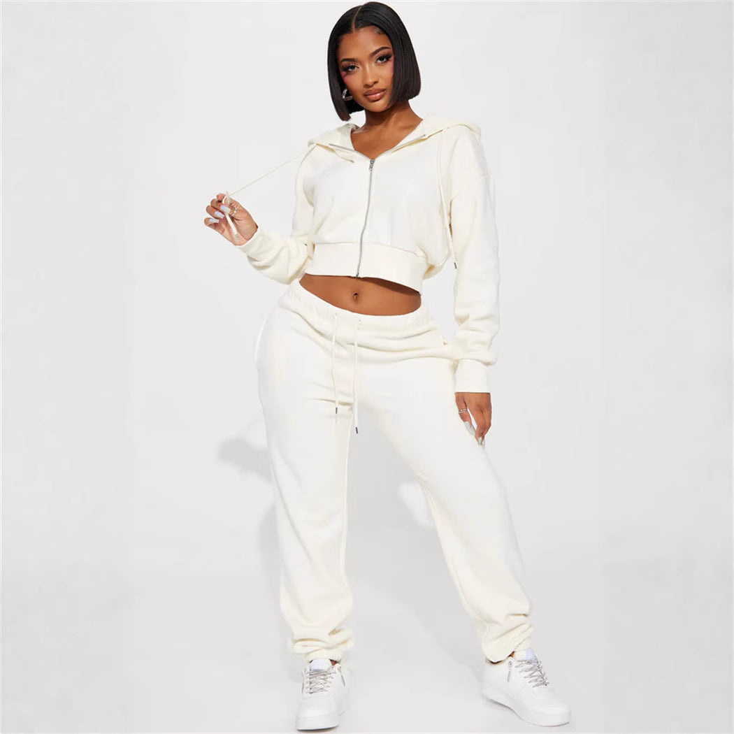 Damen Relaxed-Fit Sweat-Set mit Kapuze und weiten Hosen Sovae