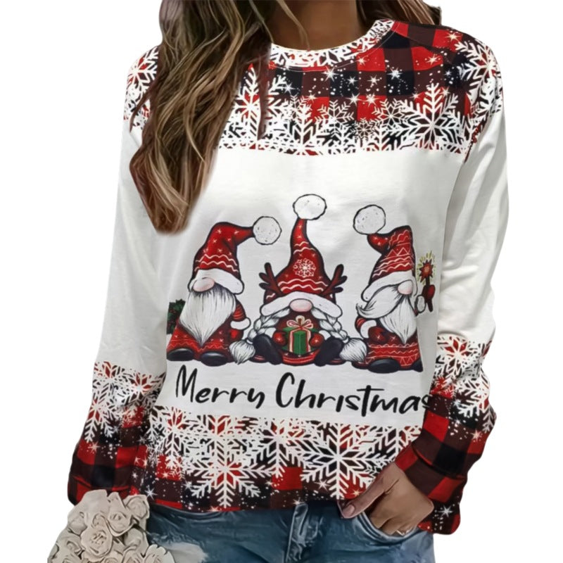Damen Weihnachtlicher Sweatshirt mit festlichem Motiv Sovae