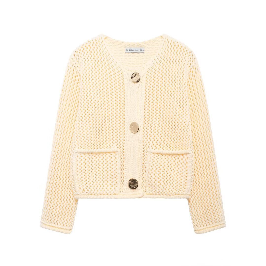 Damen Strickjacke mit Struktur und praktischen Taschen Sovae