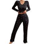 Damen Loungewear Set mit fröhlichem Erdbeerprint Sovae
