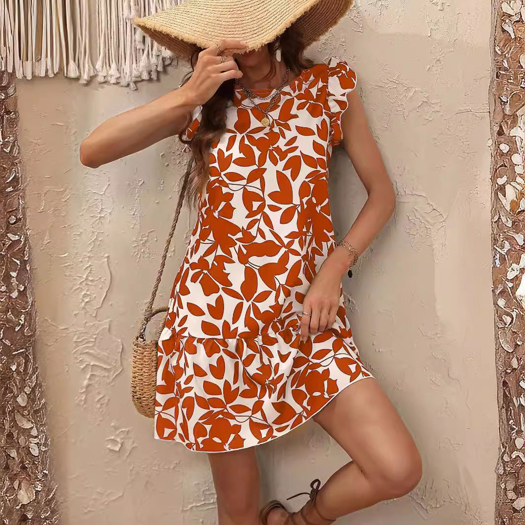 Damen Sommerliches Mini-Kleid mit Rüschendetails Sovae