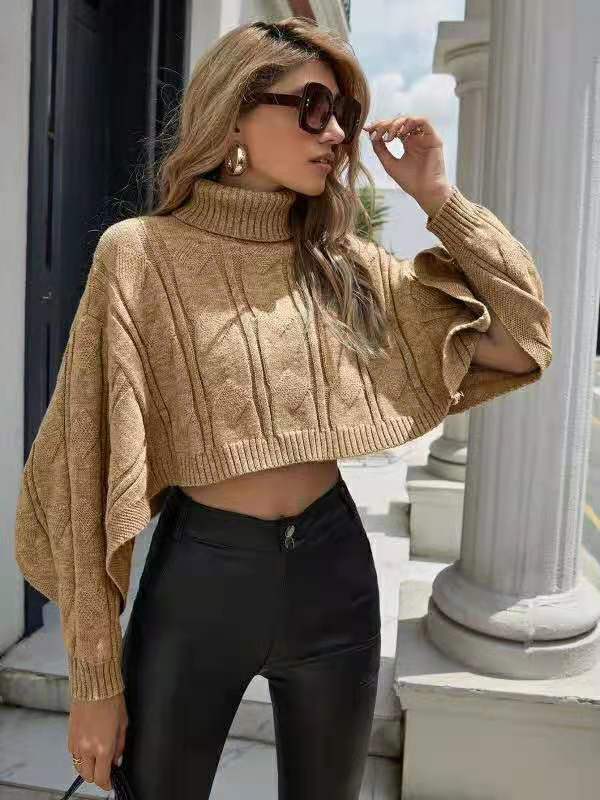Damen Kuscheliger Pullover mit hohem Kragen und großzügigem Schnitt Sovae