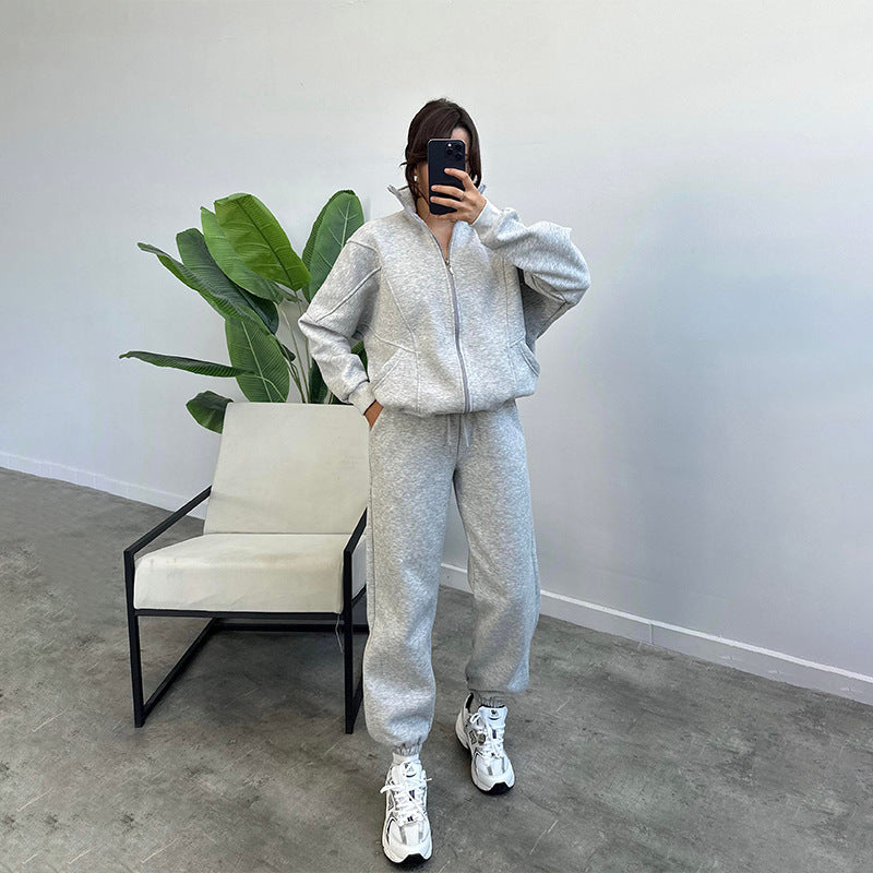 Damen lässiger Zweiteiler mit oversized Hoodie und Jogginghose Sovae