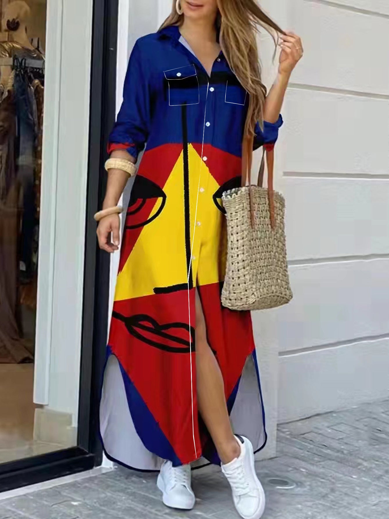 Damen Maxikleid Sovae